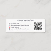 Elegante Navy Gold Afstuderen QR-code Contactkaartje (Achterkant)