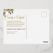 Elegante Navy Gold Blush accenten bruiloft Folie Uitnodiging Briefkaart (Achterkant)