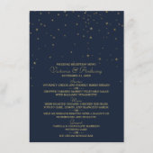 Elegante Navy & Gold Falling Stars Trouwmenu Menu (Voorkant)