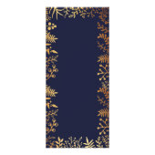 Elegante Navy & Gold Floral Wedding Menu (Achterkant)