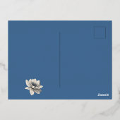 Elegante Navy Gold Foil Wedding Briefkaart (Achterkant)