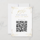 Elegante Navy Gold Graduation Party QR-code RSVP Kaartje (Achterkant)