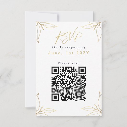 Elegante Navy Gold Graduation Party QR-code RSVP Kaartje (Achterkant)