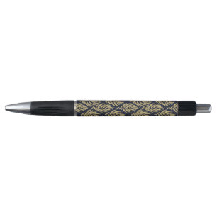 Elegante Navy Gold Leaf Balpen Schrijfgereedschap Pen
