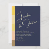 Elegante Navy & Gold Minimalist bruiloft uitnodigi Kaart (Voorkant)