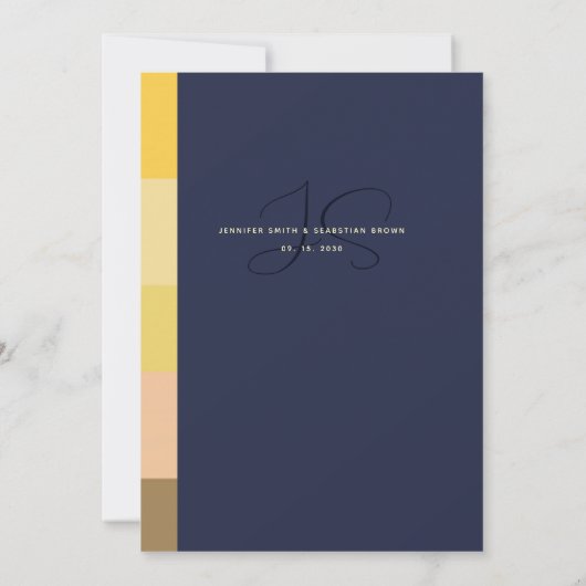 Elegante Navy & Gold Minimalist bruiloft uitnodigi Kaart (Achterkant)