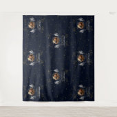 Elegante Navy Gold Red Carpet Stap en Herhaal Afst Wandkleed (Voorkant)