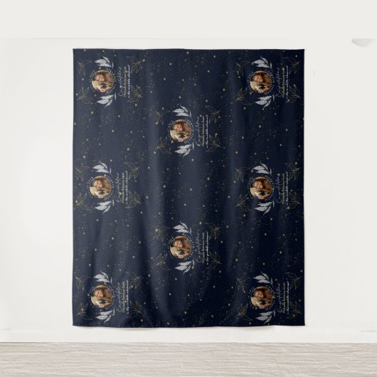 Elegante Navy Gold Red Carpet Stap en Herhaal Afst Wandkleed (Voorkant)