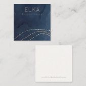 Elegante Navy & Gold Stippen Vierkante KettingDisp Vierkante Visitekaartje (Voorkant / Achterkant)