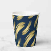 Elegante Navy Gold Verjaardag Viering Papieren Cup Bekers (Achterkant)
