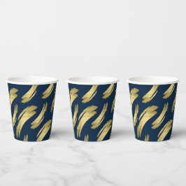 Elegante Navy Gold Verjaardag Viering Papieren Cup Papieren Bekers