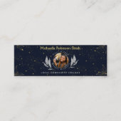 Elegante Navy Goud Afstudeer QR-code Contactkaartje (Voorkant)