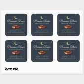 Elegante Navy Goud Celestiale Premium Ramadan Dade Vierkante Sticker (Vel)