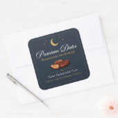 Elegante Navy Goud Celestiale Premium Ramadan Dade Vierkante Sticker (Envelop)