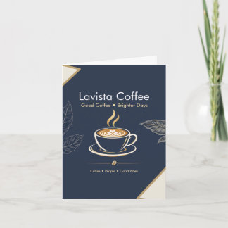 Elegante Navy Goud Coffee Shop Bedankkaart