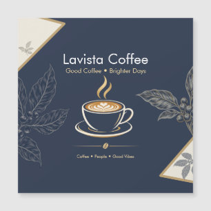 Elegante Navy Goud Coffee Shop Bedankkaart