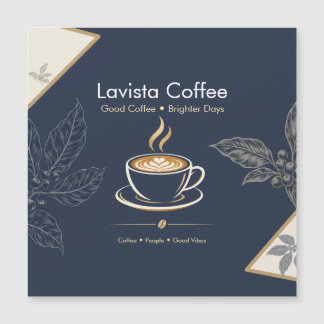 Elegante Navy Goud Coffee Shop Bedankkaart