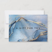 Elegante Navy Goud Marmer Agaat Cadeaubewijs (Voorkant)