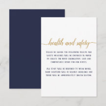 Elegante Navy Goud Script Trouwgezondheid Veilighe