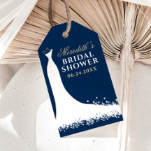 Elegante Navy Goud Trouwjurk Bruiloft Favor