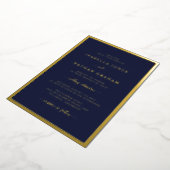Elegante Navy Gouden Bruiloft Folie Uitnodiging (Gedraaid)