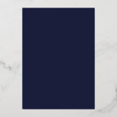 Elegante Navy Gouden Bruiloft Folie Uitnodiging (Achterkant)