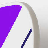 Elegante Navy Heldere Paarse Witte Racing Stripes Pickleball Paddle (Links Detail)