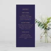 Elegante Navy-huwelijksmenu Menu (Staand voorkant)