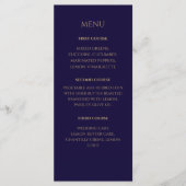 Elegante Navy-huwelijksmenu Menu (Voorkant)