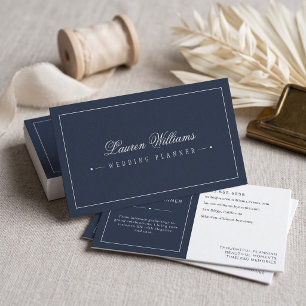 Elegante Navy Huwelijksplanner Visitekaartje
