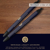 Elegante Navy Justice Scale Logo Gold Pen