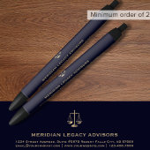 Elegante Navy Justice Scale Logo Gold Pen