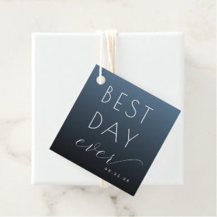 Elegante Navy-kalligrafie Bedankjes Labels