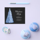 Elegante Navy Kerstboom Uitnodigen Programma Menu (Enkel)