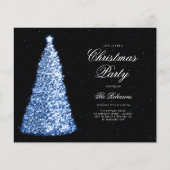 Elegante Navy Kerstboom Uitnodigen Programma Menu (Voorkant)