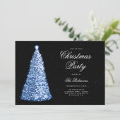 Elegante Navy Kerstboom Uitnodigen Programma Menu (Staand voorkant)