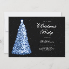 Elegante Navy Kerstboom Uitnodigen Programma Menu