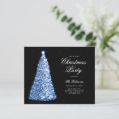 Elegante Navy Kerstboom Uitnodigen Programma Menu (Staand voorkant)
