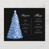 Elegante Navy Kerstboom Uitnodigen Programma Menu (Achterkant)