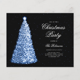 Elegante Navy Kerstboom Uitnodigen Programma Menu