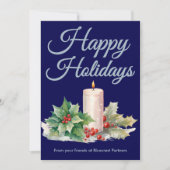 Elegante Navy Kerstgroet Feestdagenkaart (Voorkant)