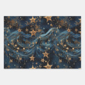 Elegante Navy Kerstmis Inpakpapier Vel (Voorkant 2)