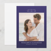 Elegante Navy Klassieke Foto Save The Date (Voorkant / Achterkant)