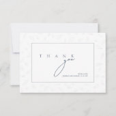Elegante Navy Leaf Monogram Bedankkaart (Voorkant)