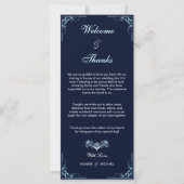Elegante Navy & Light Blue Script Welkom Bedankt (Voorkant)