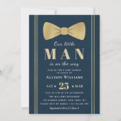 Elegante Navy Little man baby shower uitnodiging (Voorkant)