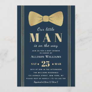 Elegante Navy Little man baby shower uitnodiging