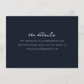 Elegante Navy Minimalistische Calligrafie Informatiekaartje (Voorkant)
