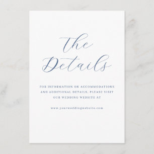 Elegante Navy Minimalistische Calligrafie Informatiekaartje