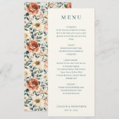 Elegante Navy Minimalistische Menu (Voorkant / Achterkant)